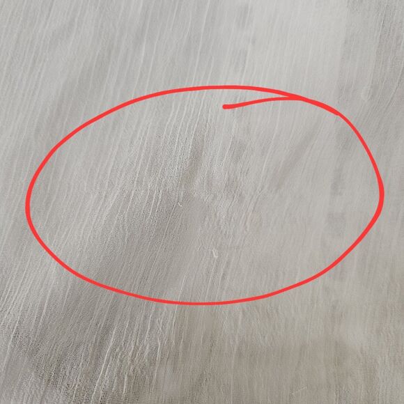 American Rag Cie Womens Peasant Top Sz L Ivory Sheer Boho Blouse Oversized Vtg - Picture 11 of 16